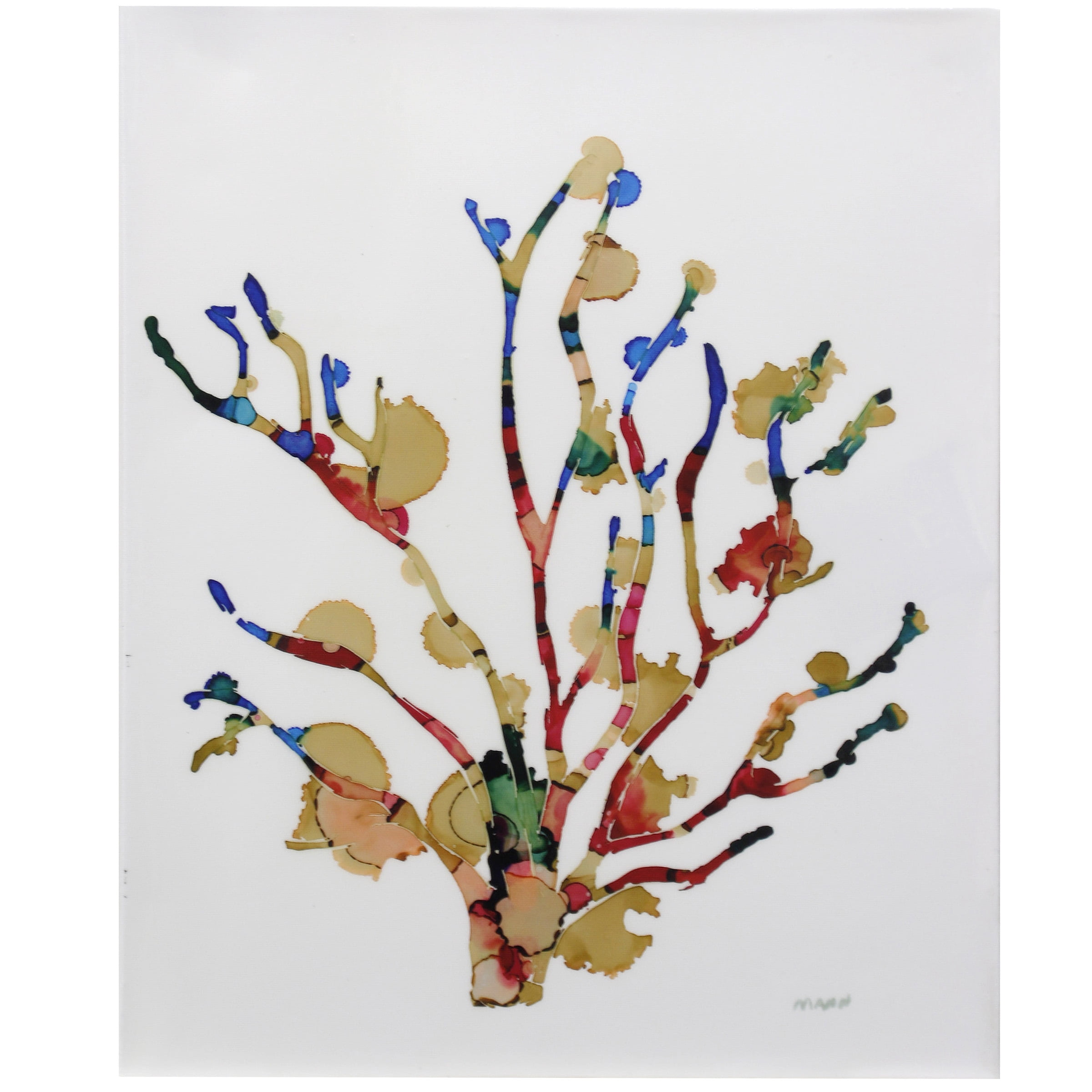 Canvas Print with High Gloss - 16in x 20in - Sea Coral - Red/Blue