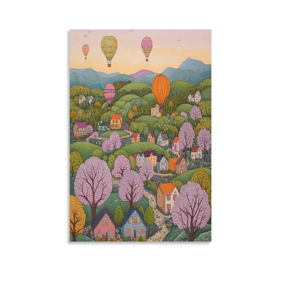 Canvas Prints Beautiful Landscape Countryside Valley Living Room Art Vintage Spring Summer Nature Landscape Canvas Wall Art for Bedroom 8x12inch Canvas Wall Art for Bedroom Wall Decor