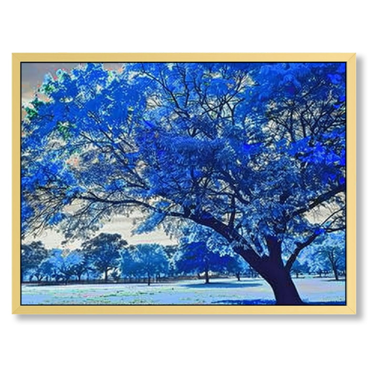 Canvas Prints Blue Tree Wall Art Painting Contemporary Black and White