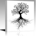 thumbnail image 1 of Canvas Prints Wall Art - Abstract Black Tree with Roots in Clean and Simple Style | Modern Wall Decor/Home Decoration Stretched Gallery Canvas Wrap Giclee Print &amp; Ready to Hang - 12" x 12&qu, 1 of 4