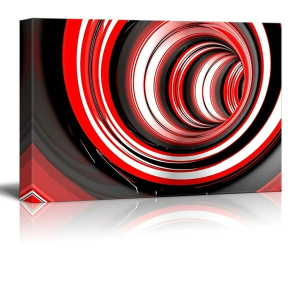 Canvas Prints Wall Art - Abstract Striped 3D Circles | Modern Home Deoration/Wall Decor Giclee Printing Wrapped Canvas Art Ready to Hang - 12" x 18"