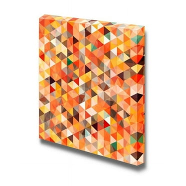 Canvas Prints Wall Art - Abstract Triangle Seamless Fashion Mosaic Pattern | Modern Wall Decor/Home Decoration Stretched Gallery Canvas Wrap Giclee Print &amp; Ready to Hang - 24&quot; x 24&quot;