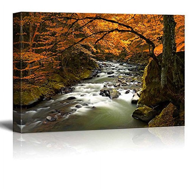Canvas Prints Wall Art Autumn Scenery/Landscape with Yellow Trees and