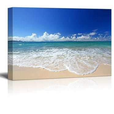 Canvas Prints Wall Art - Beautiful Scenery/Landscape Gorgeous Beach in Summertime | Modern Wall Decor/Home Decoration Stretched Gallery Canvas Wrap Giclee Print &amp; Ready to Hang - 12&quot; x 18&qu