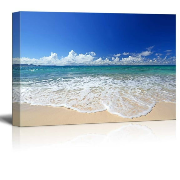 Canvas Prints Wall Art - Beautiful Scenery/Landscape Gorgeous Beach in Summertime | Modern Wall Decor/Home Decoration Stretched Gallery Canvas Wrap Giclee Print &amp; Ready to Hang - 12" x 18&qu