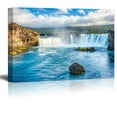 thumbnail image 1 of Canvas Prints Wall Art - Beautiful Scenery/Landscape Icelandic Waterfall Godafoss | Modern Home Deoration/Wall Decor Giclee Printing Wrapped Canvas Art Ready to Hang - 24" x 36", 1 of 3