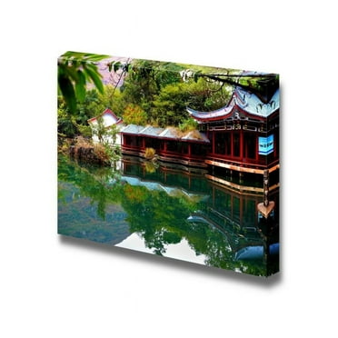 Canvas Prints Wall Art - Beautiful Scenery/Landscape The Scene of The Chinese Garden | Modern Wall Decor/Home Decoration Stretched Gallery Canvas Wrap Giclee Print &amp; Ready to Hang - 12&quot; x 18