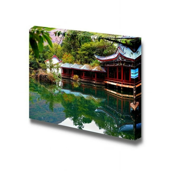 Canvas Prints Wall Art - Beautiful Scenery/Landscape The Scene of The Chinese Garden | Modern Wall Decor/Home Decoration Stretched Gallery Canvas Wrap Giclee Print & Ready to Hang - 12" x 18