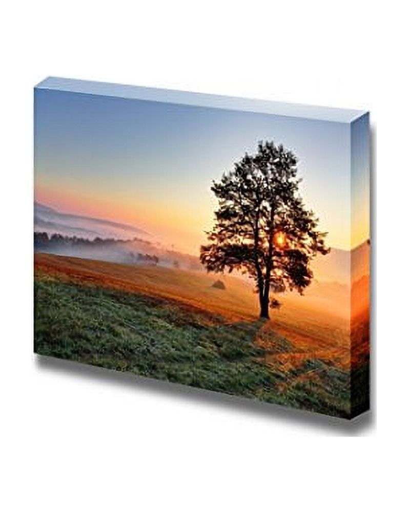 Canvas Prints Wall Art Beautiful View/Scenery of a Tree on Meadow at