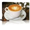thumbnail image 1 of Canvas Prints Wall Art - Cappuccino/Latte Coffee with Heart Shape | Modern Wall Decor/Home Decoration Stretched Gallery Canvas Wrap Giclee Print &amp; Ready to Hang - 16" x 24", 1 of 4