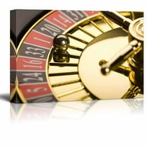Canvas Prints Wall Art - Casino Concept Close-Up of Roulette | Modern Wall Decor/Home Decoration Stretched Gallery Canvas Wrap Giclee Print & Ready to Hang - 24" x 36"