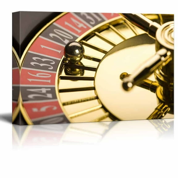 Canvas Prints Wall Art - Casino Concept Close-Up of Roulette | Modern Wall Decor/Home Decoration Stretched Gallery Canvas Wrap Giclee Print &amp; Ready to Hang - 24" x 36"