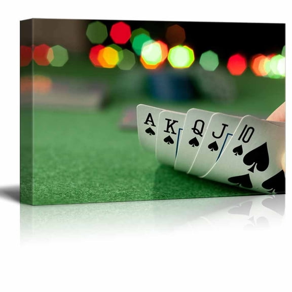 Canvas Prints Wall Art - Casino Concept Playing Cards/Poker | Modern Wall Decor/Home Decoration Stretched Gallery Canvas Wrap Giclee Print &amp; Ready to Hang - 32" x 48"