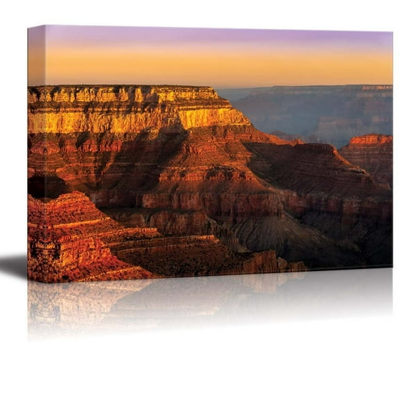 Canvas Prints Wall Art - Colorful Sunrise at Grand Canyon National Park, Arizona, USA| Modern Wall Decor/Home Art Stretched Gallery Canvas Wraps Giclee Print & Ready to Hang - 16" x 24"