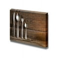 thumbnail image 1 of Canvas Prints Wall Art - Cutlery Kitchenware on Old Wooden Boards Food/Kitchen Concept | Modern Wall Decor/Home Decoration Stretched Gallery Canvas Wrap Giclee Print &amp; Ready to Hang - 16" x, 1 of 4