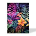 thumbnail image 1 of Canvas Prints Wall Art Framed Hanging Painting Wall Art,Tropical Jungle Scene With Colorful Flowers And Lush FoliageDecor Canvas Art for Home Decor, Living Room, Office-12x16 Inches, 1 of 4