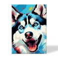 thumbnail image 1 of Canvas Prints Wall Art Framed Hanging Painting Wall Art,Abstract Vector Illustration Of Happy Husky DogDecor Canvas Art for Home Decor, Living Room, Office-16x24 Inches, 1 of 4