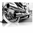 thumbnail image 1 of Canvas Prints Wall Art - Motorcycle/Motor Bike in Black and White Vintage/Retro Style | Modern Wall Decor/Home Decoration Stretched Gallery Canvas Wrap Giclee Print &amp; Ready to Hang - 12" x 1, 1 of 4