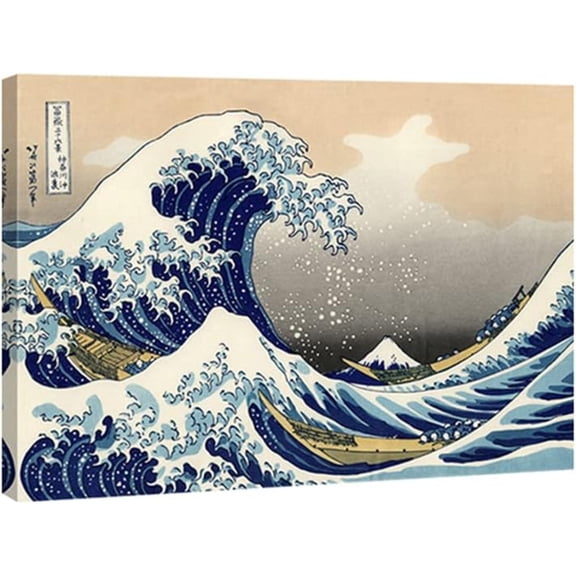 Canvas Prints Wall Art Ocean Beach Picture Paintings for Home Office Decorations Wall Decor Great Wave of Kanagawa Katsushika Hokusai Modern Stretched and Framed Landscape Sea Artwork