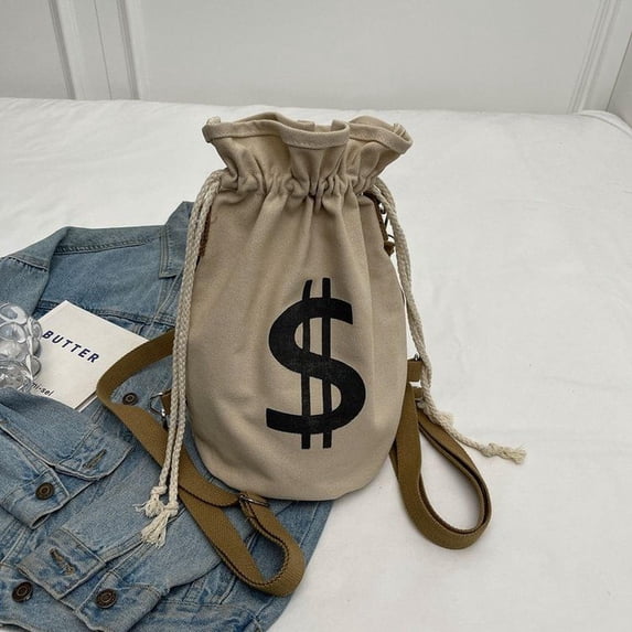 Canvas Quilted Drawstring Backpack