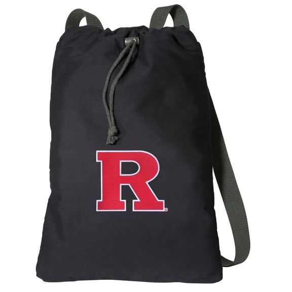 Canvas RU Backpack Natural Cotton Rutgers University Cinch Bag Lined and with Wide Straps