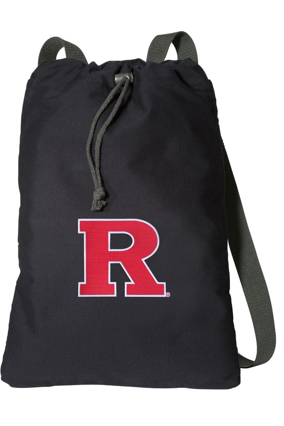 Canvas RU Backpack Natural Cotton Rutgers University Cinch Bag Lined and with Wide Straps