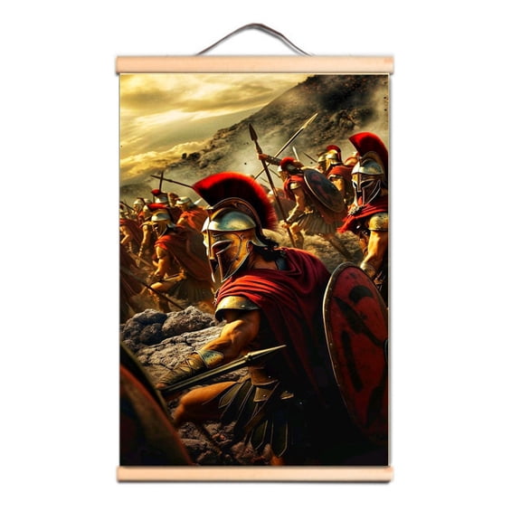 Canvas Scroll Painting Wall Charts of Crusader Warrior - Vintage Templar Knight Wall Art Poster Wall Hanging Banner for Room Dormitory Wall Decor 4,Multicolor,19.7X27.6 inches