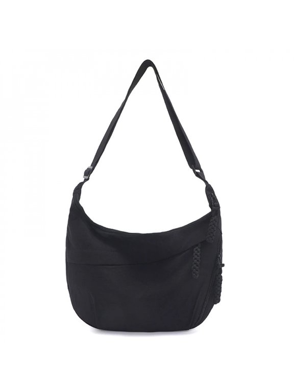 Canvas Shoulder Bag Fashionable Simple Large Capacity Dumpling Bag Lightweight Casual Elegant Crossbody Bag