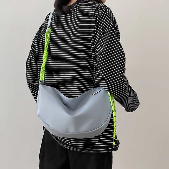 Canvas Shoulder Bag Large Capacity Crossbody Tote For Men And Women Casual Handbag, Spacious Storage Multiple Pockets Secure Zipper Versatile Style, For Work School Travel Shopping And Daily Use