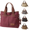 thumbnail image 1 of Canvas Shoulder Bag Women's Handbag Large Capacity Shoulder Bag Casual Handbag Multifunctional Tote Bag Carry Bag For Shopper Work Travel Gray Messenger, 1 of 5
