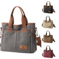 thumbnail image 1 of Canvas Shoulder Bag Women's Handbag Large Capacity Shoulder Bag Casual Handbag Multifunctional Tote Bag Carry Bag For Shopper Work Travel Gray Messenger, 1 of 5