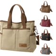 thumbnail image 1 of Canvas Shoulder Bag Women's Handbag Large Capacity Shoulder Bag Casual Handbag Multifunctional Tote Bag Carry Bag For Shopper Work Travel Gray Messenger, 1 of 5