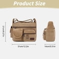 thumbnail image 1 of Canvas Shoulder Bag for Mens Multi-pockets 13 inch Laptop Messenger Bag, Green, 1 of 9