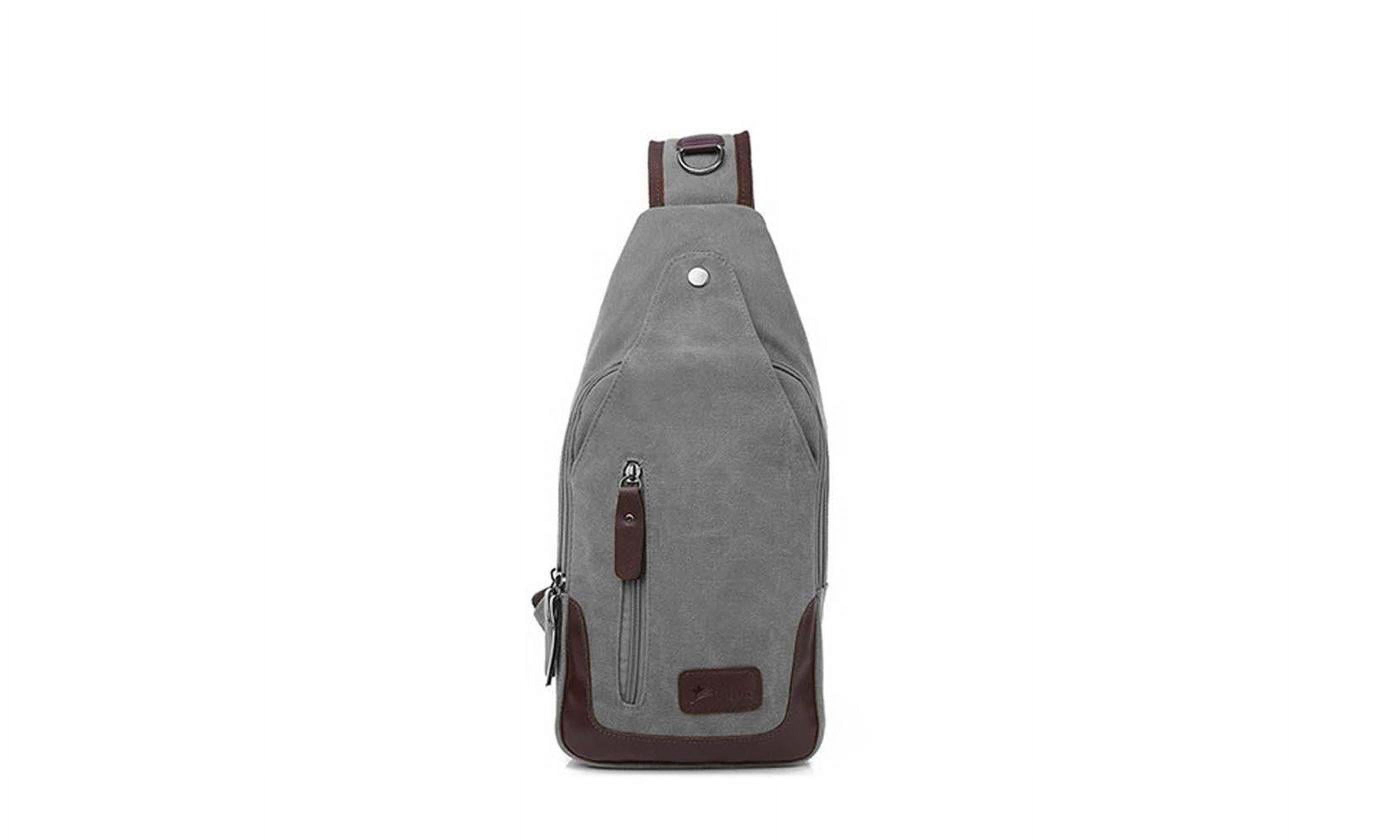 Canvas Shoulder Sling Bag Grey