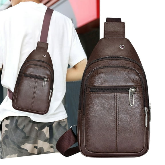 Canvas Sling Bag For Men,Crossbody Backpack,Shoulder Bag Casual Rucksack,Adjustable Strap,Large Capacity,Travel,Hiking,Cycling,Gym,Daily Use,Gift For Men Holiday Gifts