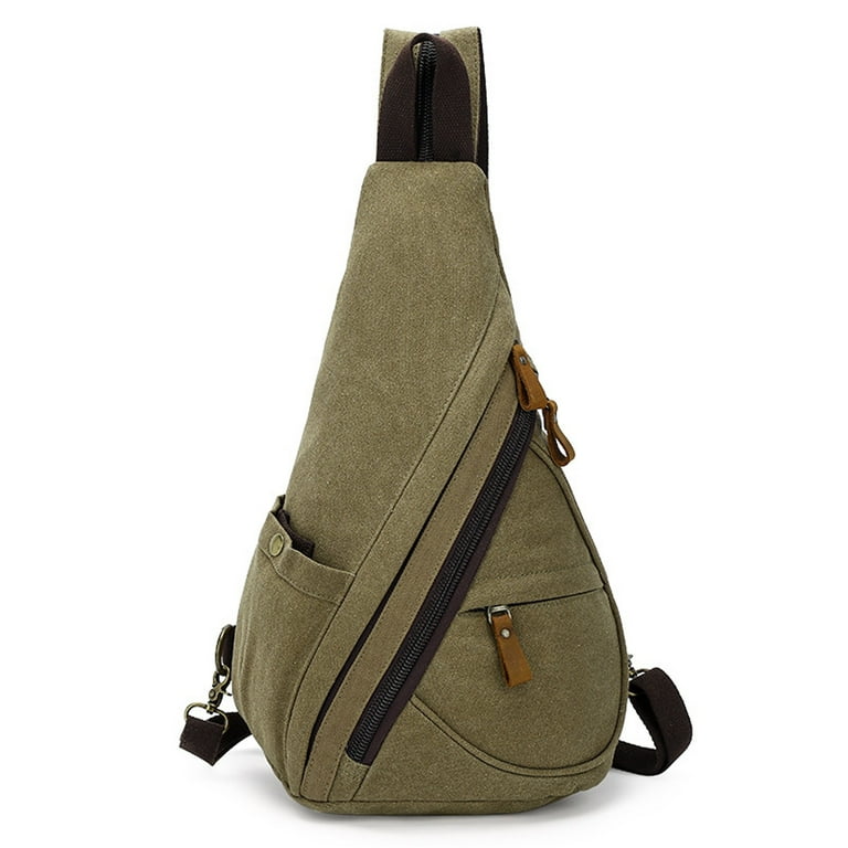 Men's Sling Backpack Waxed Canvas Crossbody Bag Casual Daypacks