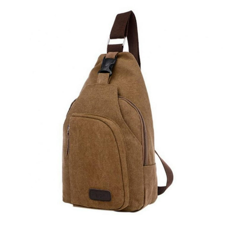 Canvas Sling Bag - Small Crossbody Backpack Shoulder Casual