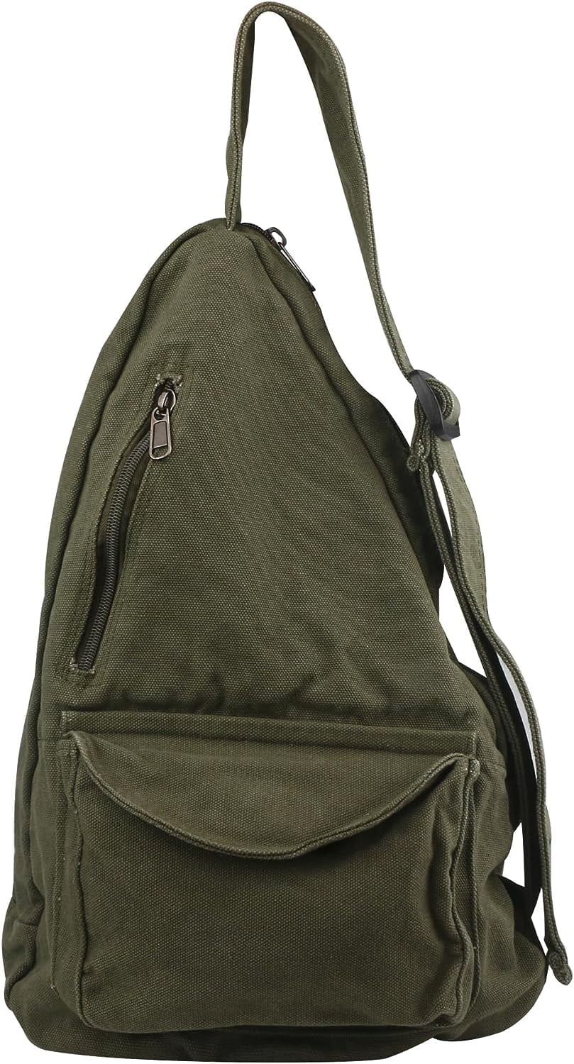 Canvas Sling Crossbody Bag for Women Men, Daypack Sling Bags Travel Casual Hiking Small Chest Shoulder Purse Bag Outdoor(470/White)