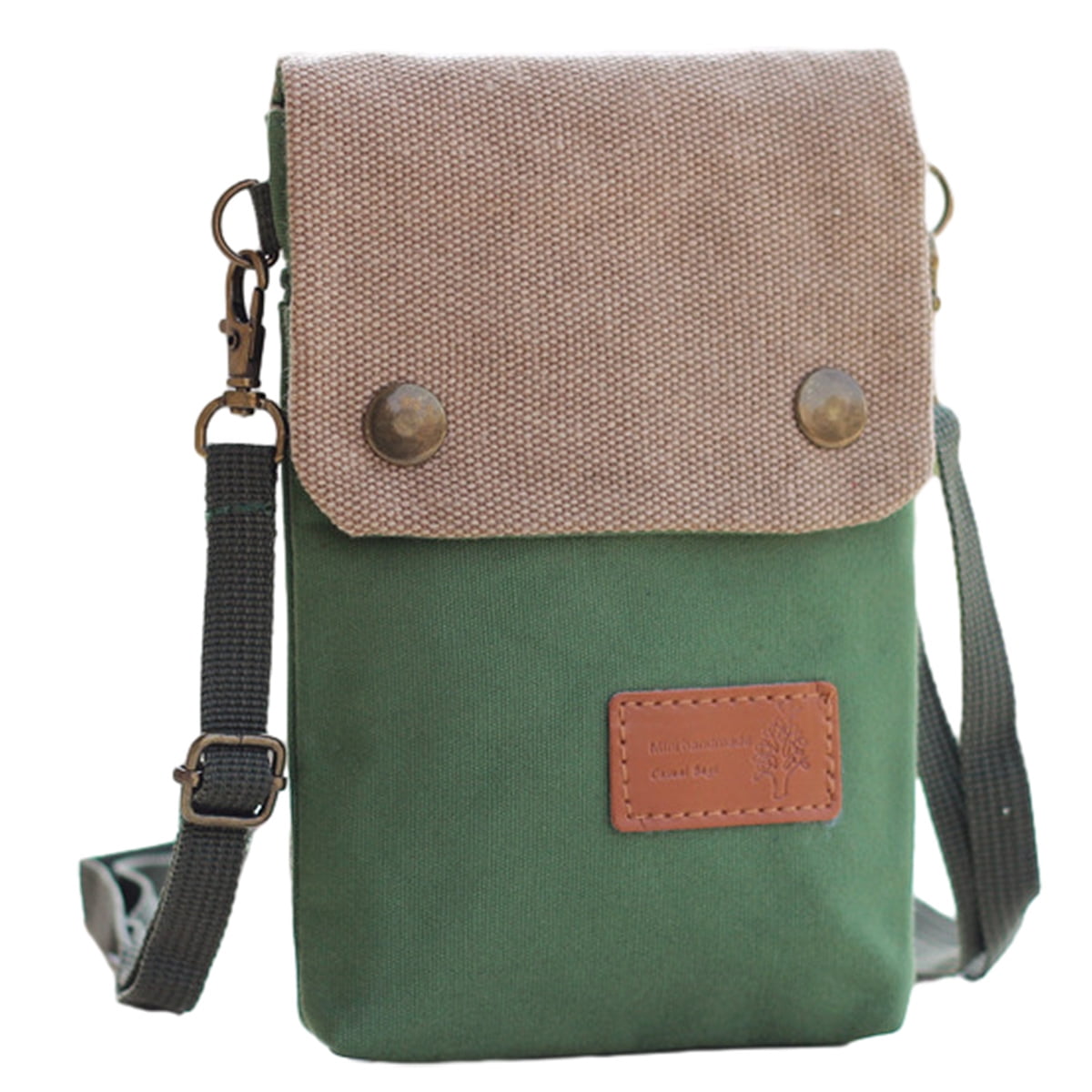 Canvas Small Flip Crossbody Bag Cell Phone Pouch for Women Wristlet Wallet Bag Coin Purse Military green Walmart