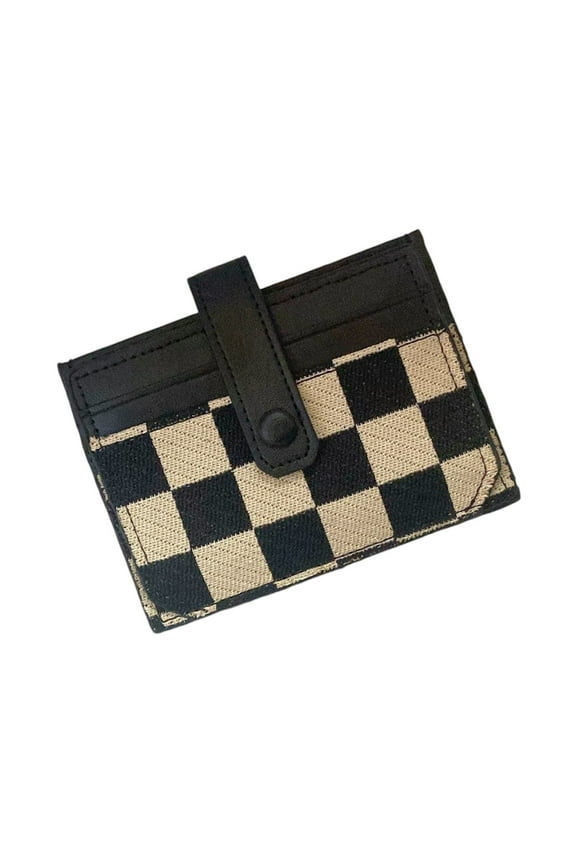 Canvas Snap Closure Small Wallet for Women,Bifold Wallet,Credit Card Holder,Coin Purse with ID window