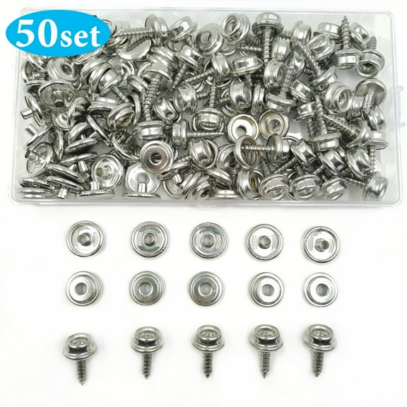 Canvas Snap Kit s Marine Grade Snaps for Boat Cover Socket Metal Snaps Fasteners for Clothing Leather Fabric Canvas 50 Set