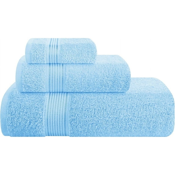 Canvas Soft Linen Luxury 3 Piece Towel Sets, 1 Bath Towel 1 Hand Towel 1 Face Towel , 100% Cotton Towels for Bathroom