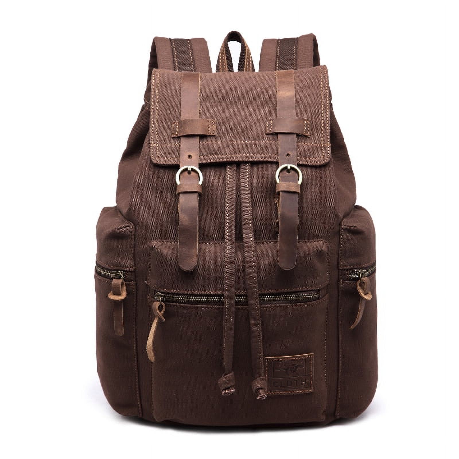 Canvas Sport Rucksack Khaki made of high quality material canvas Smooth and durable zipper,high grade hardware backpack - image 1 of 2