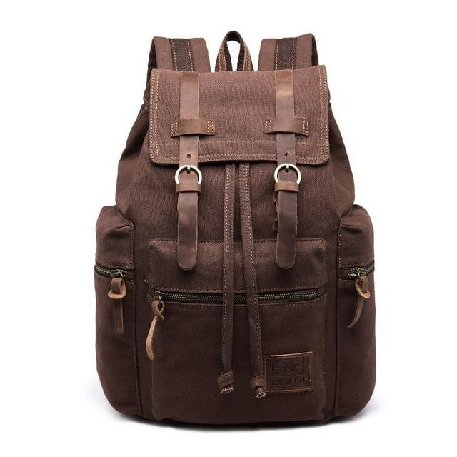 Canvas Sport Rucksack Khaki made of high quality material canvas Smooth and durable zipper,high grade hardware backpack