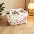 thumbnail image 1 of Canvas Storage Basket, Foldable Organizer Bin With Handles, Cute Print Box For Toys Clothes, 1 of 6