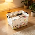 thumbnail image 1 of Canvas Storage Basket, Foldable Organizer Bin With Handles, Cute Print Box For Toys Clothes, 1 of 6
