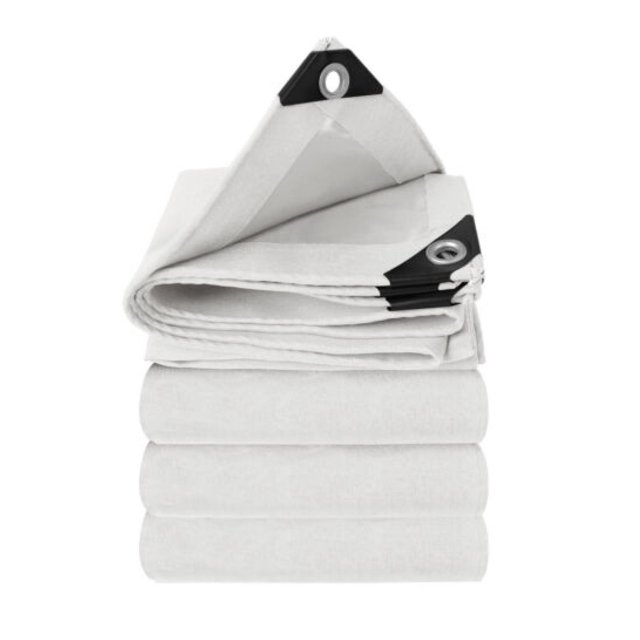 Canvas Tarp 19.4oz Heavy Duty Water and Mildew Resistant Tarpaulin RV