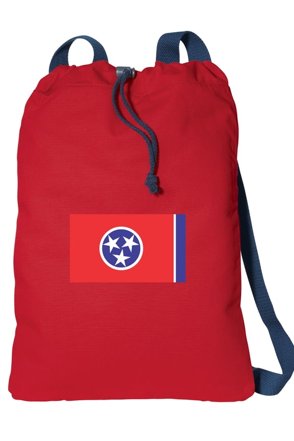 Canvas Tennessee Drawstring Bag DELUXE Tennessee Flag Backpack Cinch Pack for Him or Her