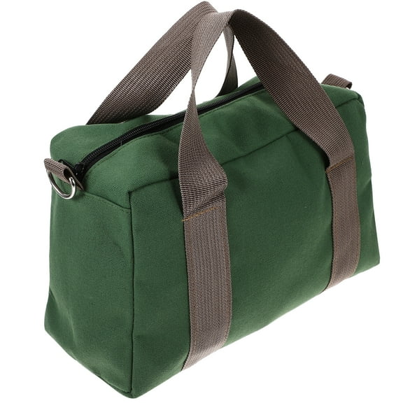 Canvas Tool Bag Outdoor Storage Wear-resistant Tote Green 12 Inches Organizer for Tools Box Pouch Zipper