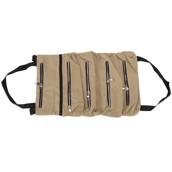 Canvas Tool Bag Small Foldable Storage Pouch with Straps for Home and Industry Use